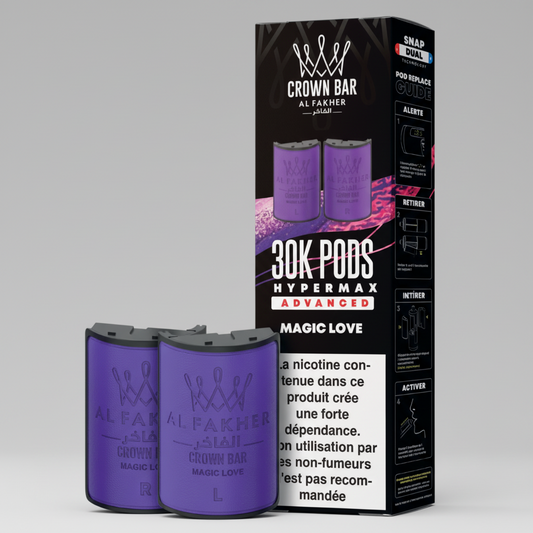 Crown Bar Al Fakher Hypermax Advanced 30K Pods – Magic Love (Snap Dual)