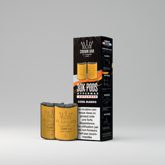 Crown Bar Al Fakher Hypermax Advanced 30K Pods – Cool Mango (Snap Dual)