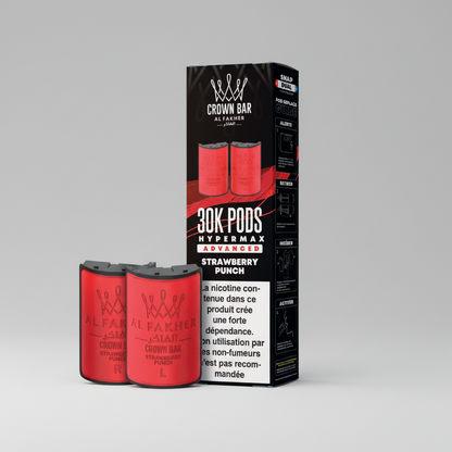Crown Bar Al Fakher Hypermax Advanced 30K Pods – Strawberry Punch (Snap Dual)