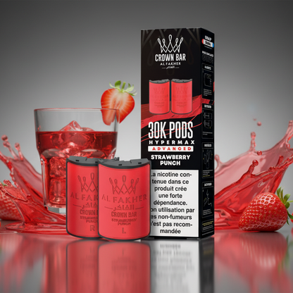 Crown Bar Al Fakher Hypermax Advanced 30K Pods – Strawberry Punch (Snap Dual)