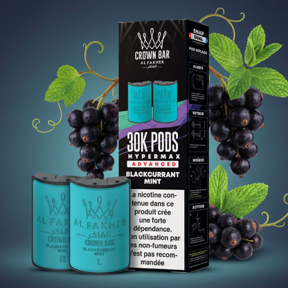 Crown Bar Al Fakher Hypermax Advanced 30K Pods – Blackcurrant Mint (Snap Dual)