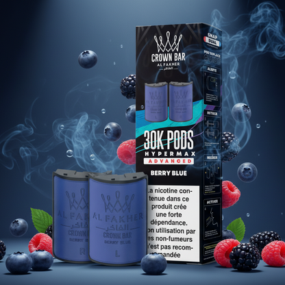 Crown Bar Al Fakher Hypermax Advanced 30K Pods – Berry Blue (Snap Dual)