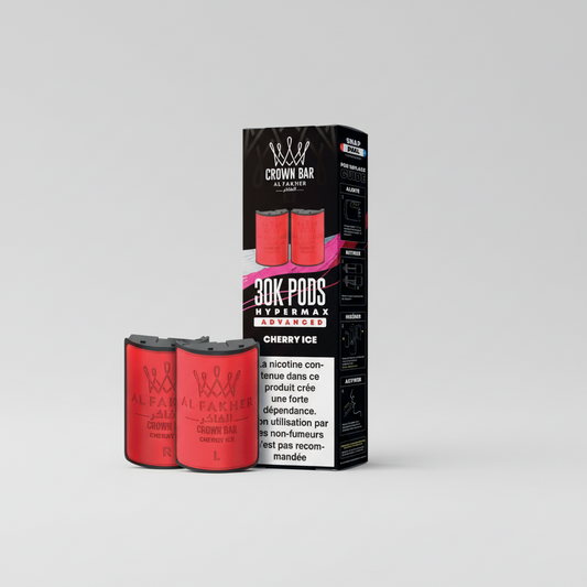 Crown Bar Al Fakher Hypermax Advanced 30K Pods – Cherry Ice (Snap Dual)