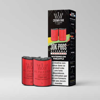 Crown Bar Al Fakher Hypermax Advanced 30K Pods – Watermelon Pineapple (Snap Dual)