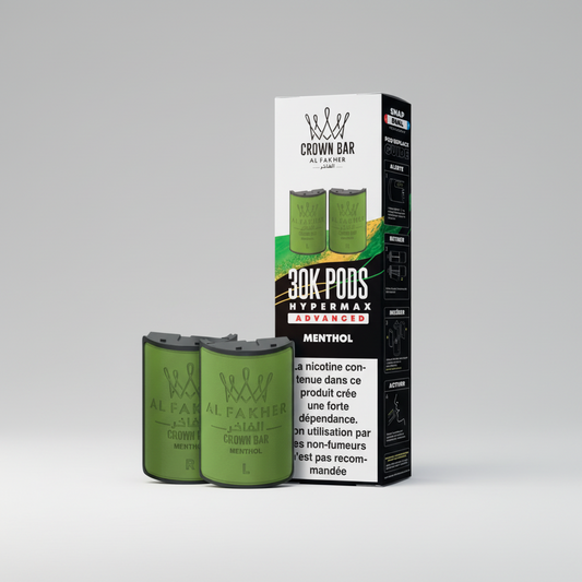 Crown Bar Al Fakher Hypermax Advanced 30K Pods – Menthol (Snap Dual)