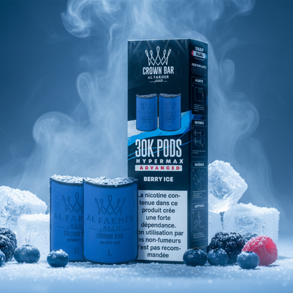 Crown Bar Al Fakher Hypermax Advanced 30K Pods – Berry Ice (Snap Dual)