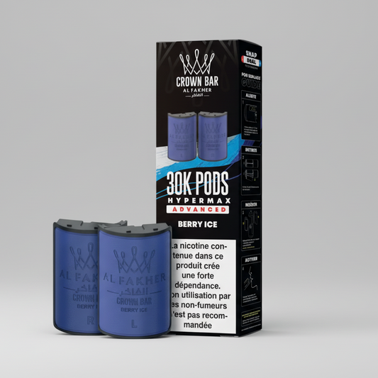 Crown Bar Al Fakher Hypermax Advanced 30K Pods – Berry Ice (Snap Dual)