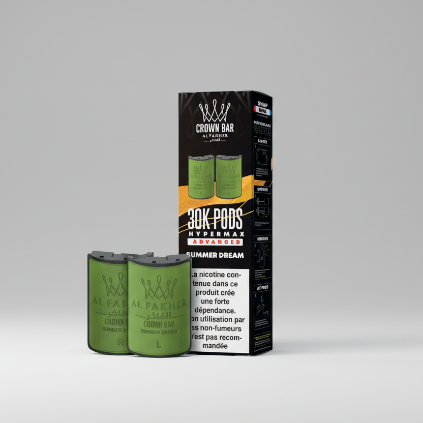 Crown Bar Al Fakher Hypermax Advanced 30K Pods – Summer Dream (Snap Dual)