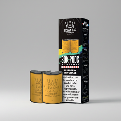 Crown Bar Al Fakher Hypermax Advanced 30K Pods – Blueberry Lemonade (Snap Dual)