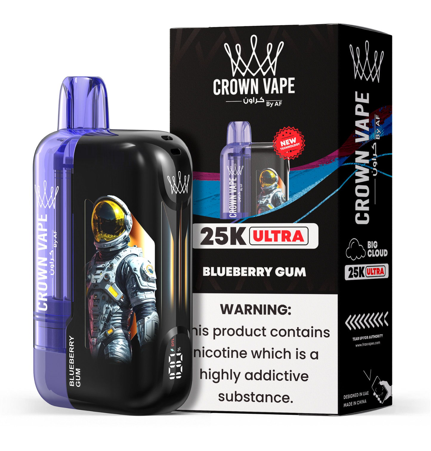 Crown Vape By AF 25K Ultra – Blueberry Gum