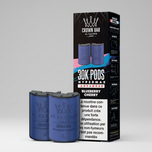 Crown Bar Al Fakher Hypermax Advanced 30K Pods – Blueberry Cherry (Snap Dual)