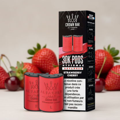 Crown Bar Al Fakher Hypermax Advanced 30K Pods – Strawberry Cherry (Snap Dual)