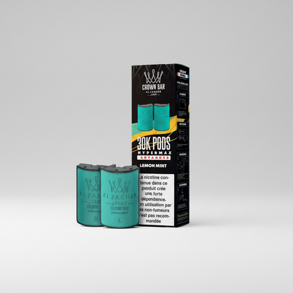 Al Fakher Crown Bar vape pods packaging with lemon mint flavor on a white background