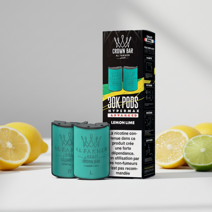 Al Fakher Crown Bar vape pods packaging with lemon lime flavor on a white background