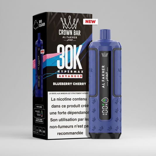 Crown Bar Al Fakher Hypermax Advanced 30K – Blueberry Cherry