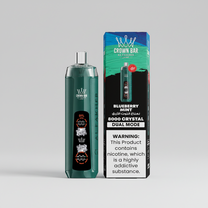 Crown Bar vape device and packaging on a white background