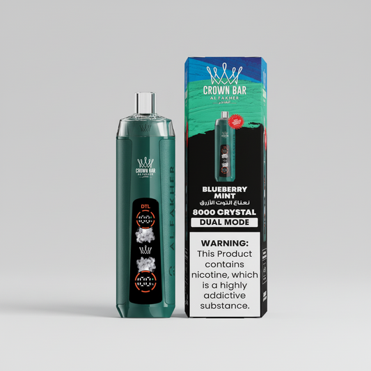 Crown Bar vape device and packaging on a white background