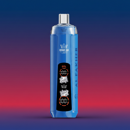 Crown Bar vape device and packaging on a white background