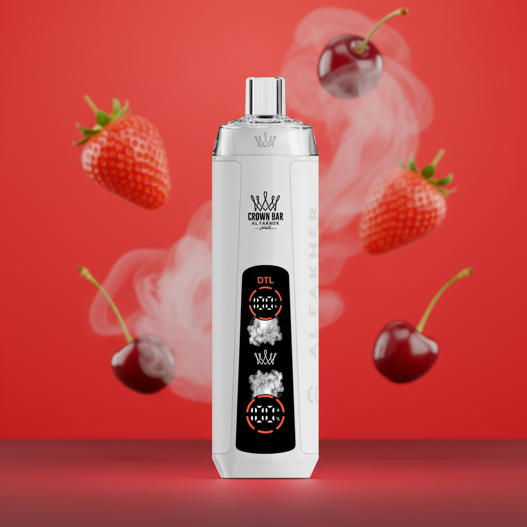 Crown Bar vape device and packaging on a white background