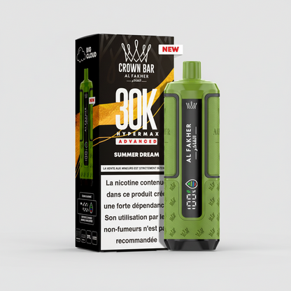 Crown Bar vape device and packaging on a white background